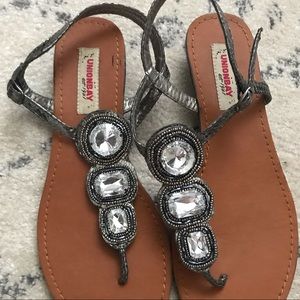 Silver Jeweled Sandal
